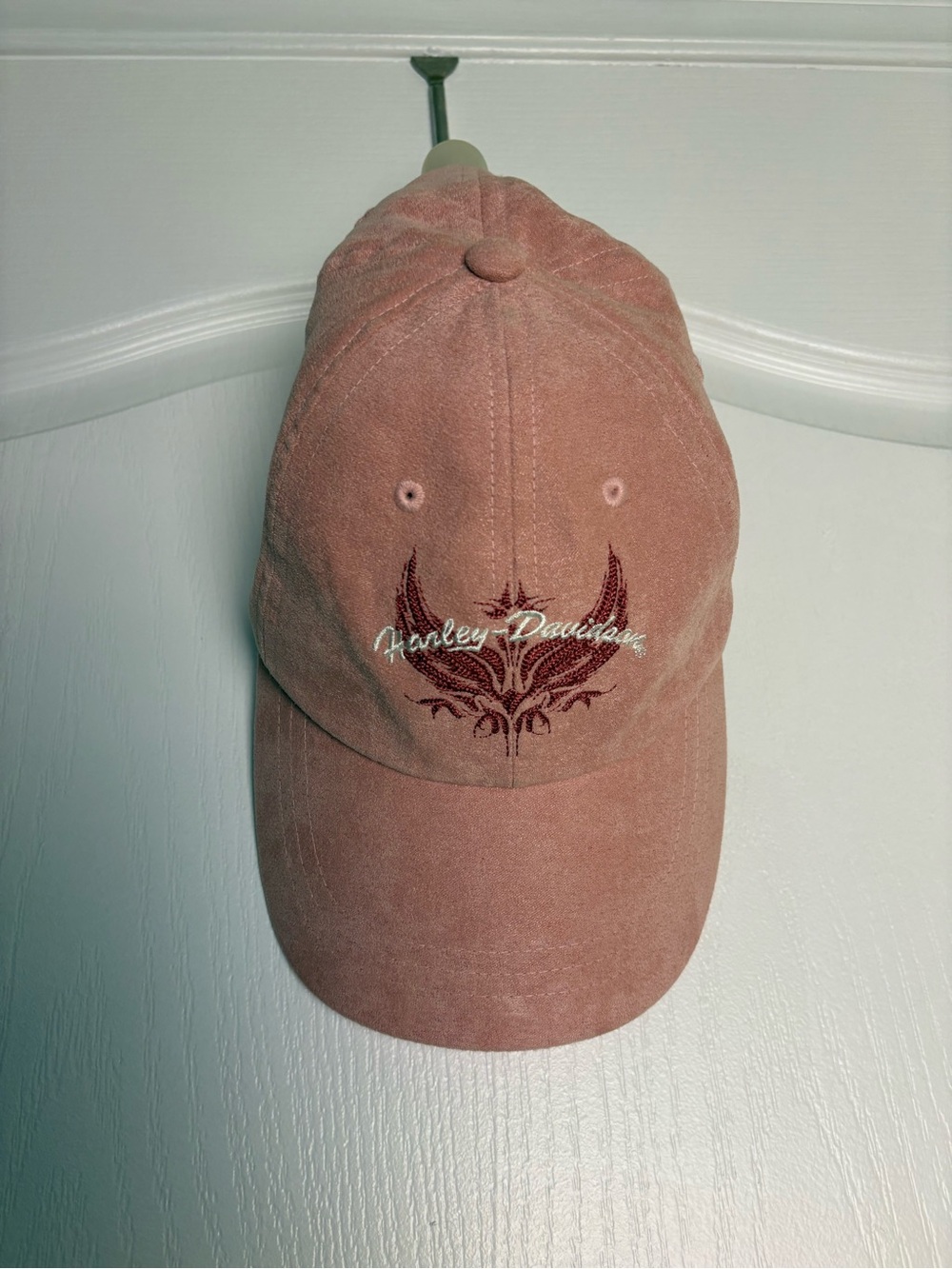 Harley-Davidson Women's Pink Microsuede Embroidered Baseball Cap